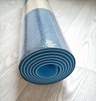 Коврик для йоги 0,6х61х183 см синий-голубой TPE Yoga mat 00756-18