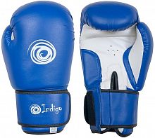 Перчатки боксерские 6 унц Indigo PS-799 синий 14354