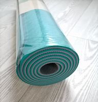 Коврик для йоги 0,6х61х183 см бирюзовый-серый TPE Yoga mat 00756-15